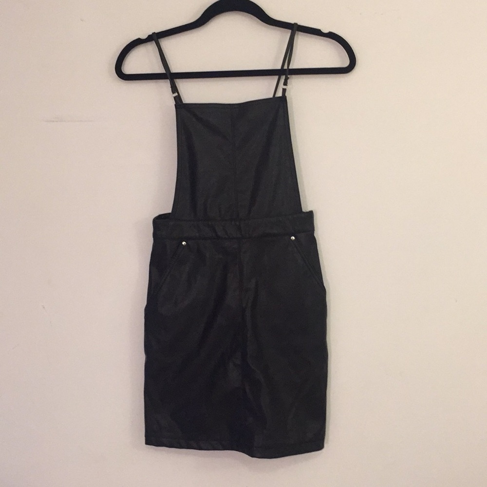 *BOGO 50%*H&M black leather overall skirt